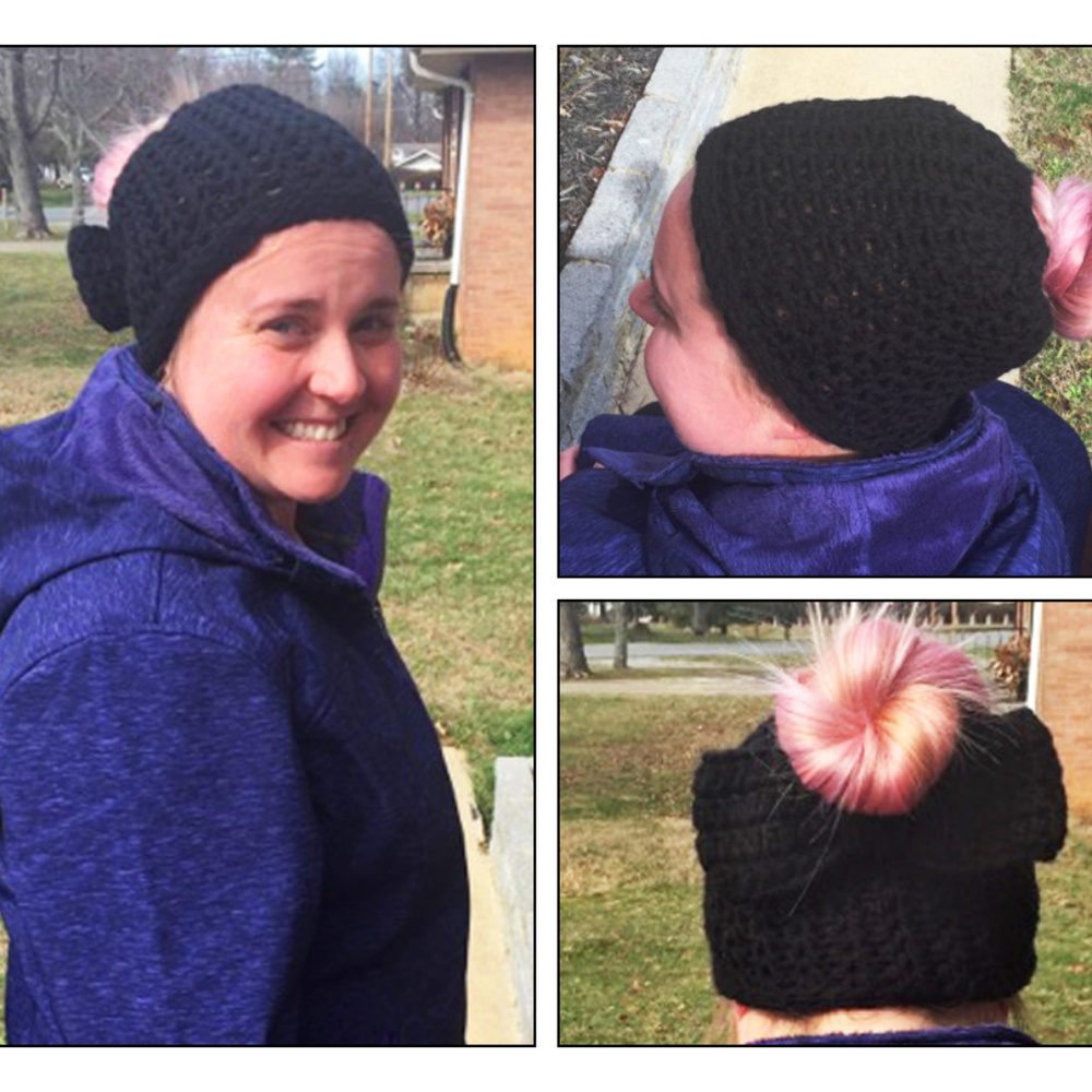 Green Messy Bun Hat w/Clip-On Bow - MADE TO ORDER - Picture 6 of 6